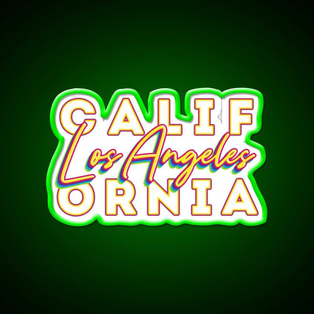 Los Angeles California Typographic Split Asian Cultural Led Neon Sign Rgb Color - LED neon sign view 8