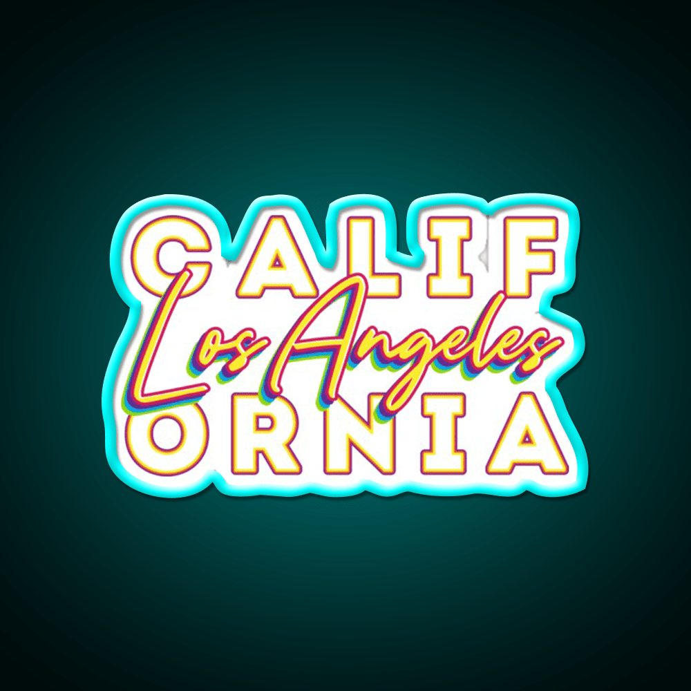 Los Angeles California Typographic Split Asian Cultural Led Neon Sign Rgb Color - Shineneon