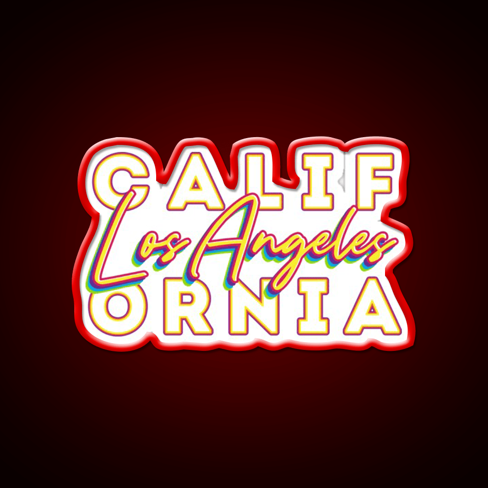 Los Angeles California Typographic Split Asian Cultural Led Neon Sign Rgb Color - Shineneon
