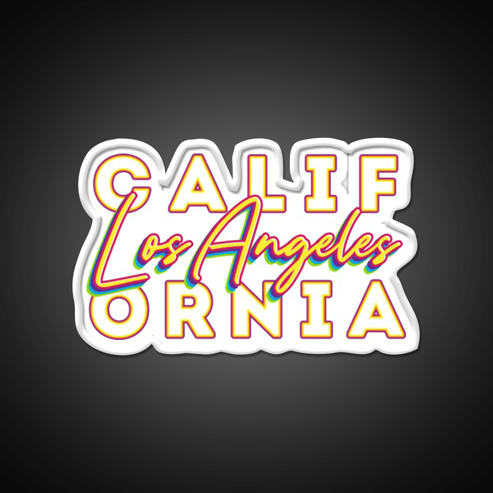 Los Angeles California Typographic Split Asian Cultural Led Neon Sign Rgb Color - Shineneon