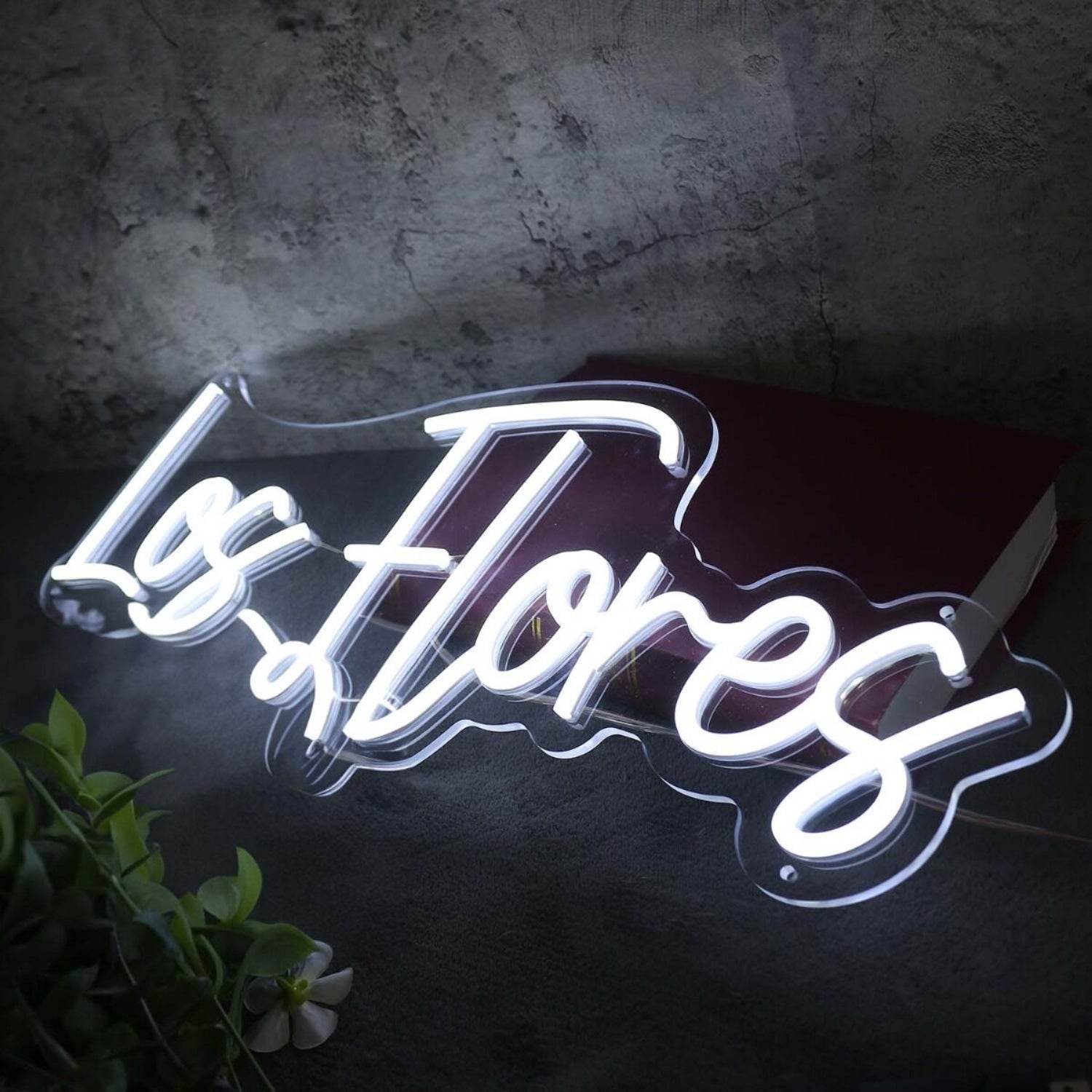 Los Flores White Led Neon Sign - Shineneon