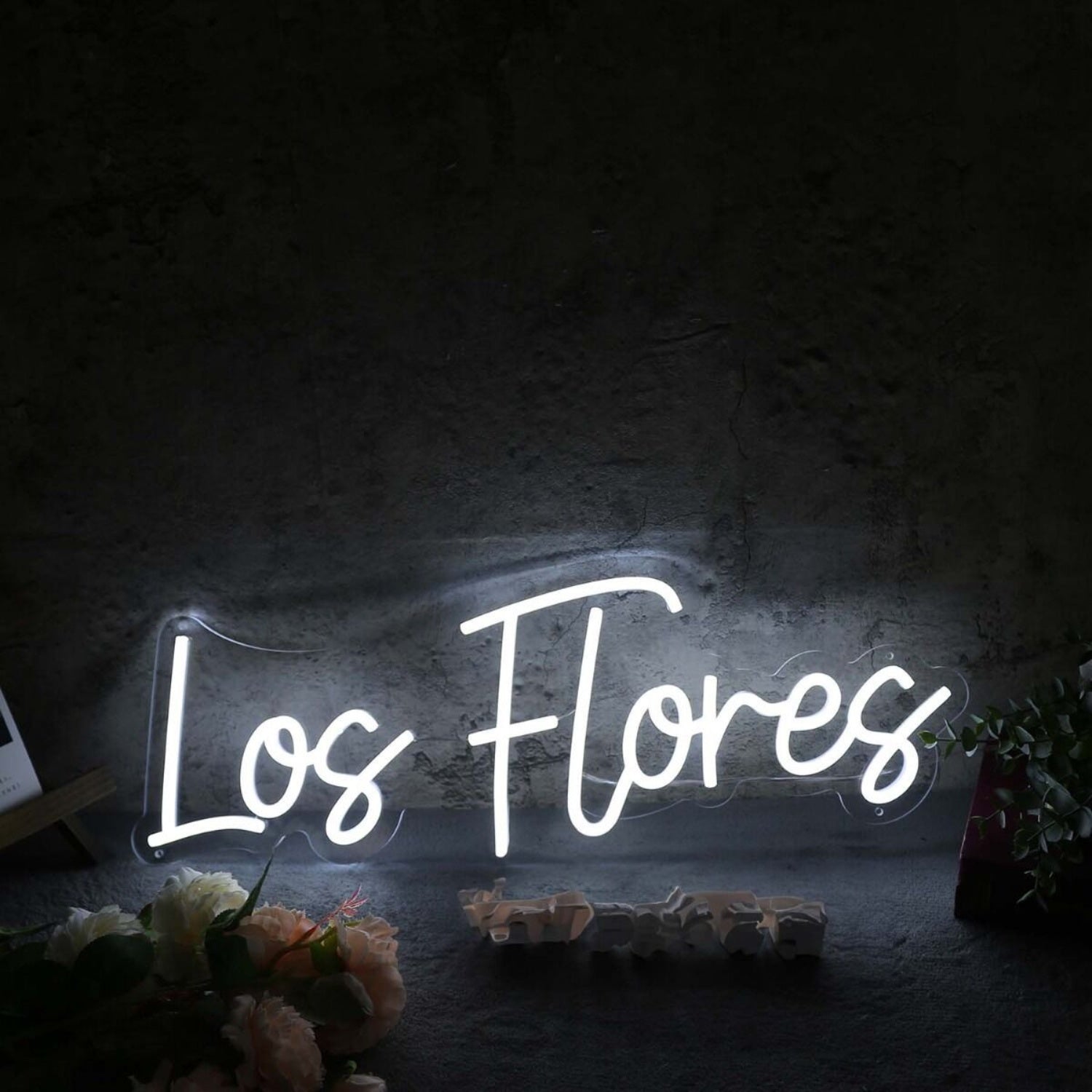 Los Flores White Led Neon Sign - Shineneon