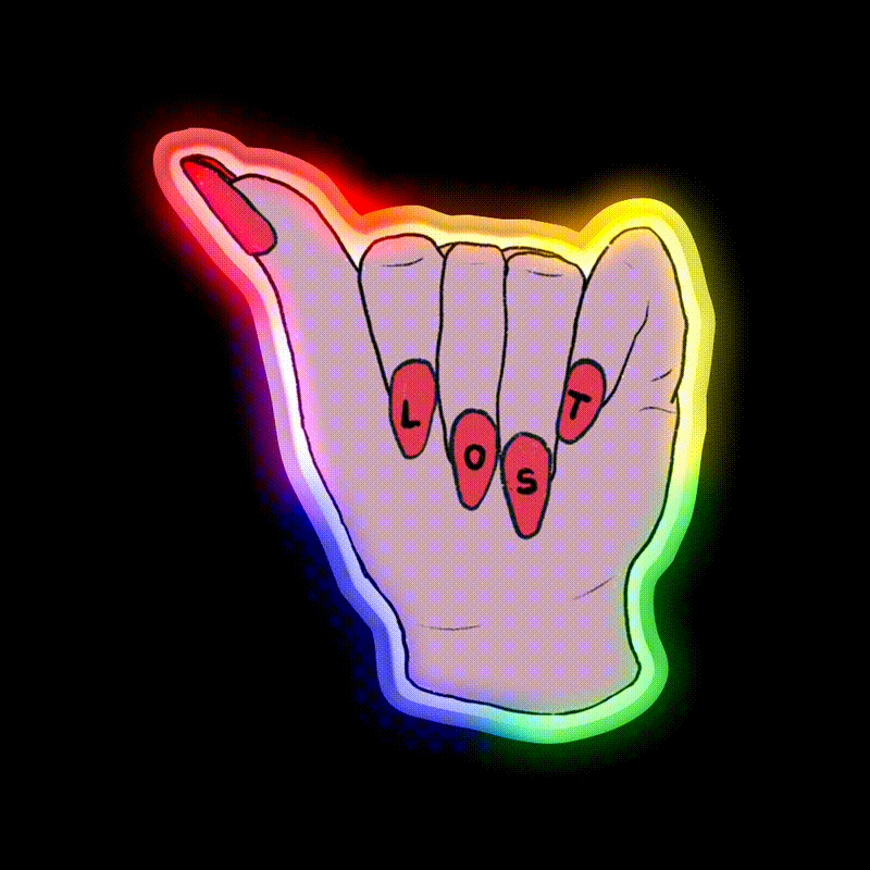 Lost Nail Salon Led Neon Sign Rgb Color - LED neon sign close-up detail