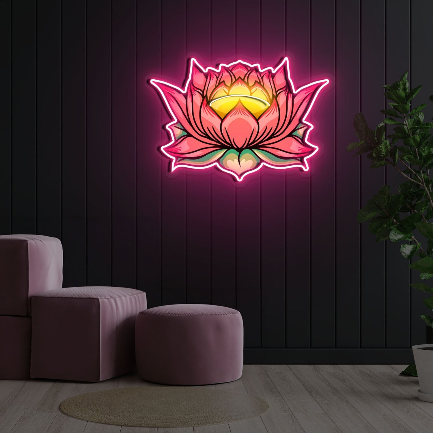 Lotus Flower Neon X Acrylic Artwork | Shineneon