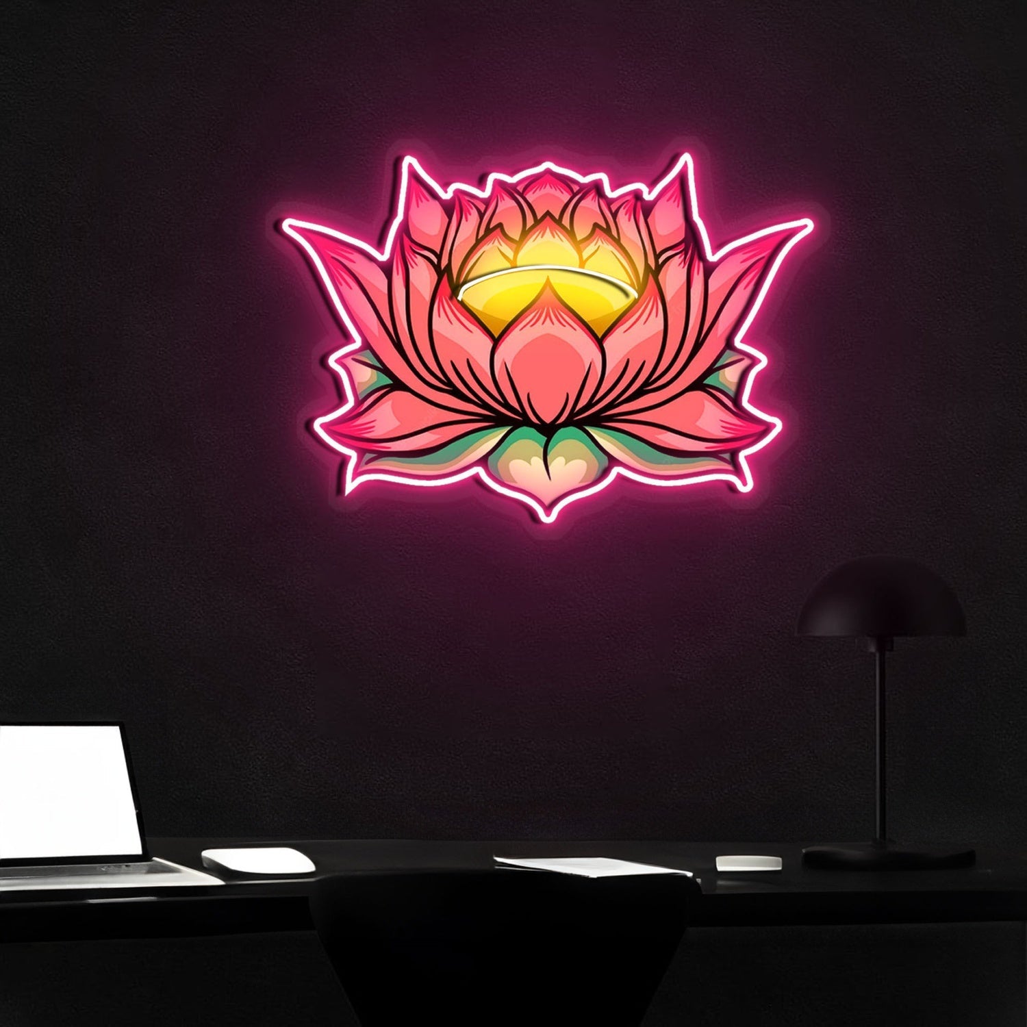 Lotus Flower Neon X Acrylic Artwork - Shineneon