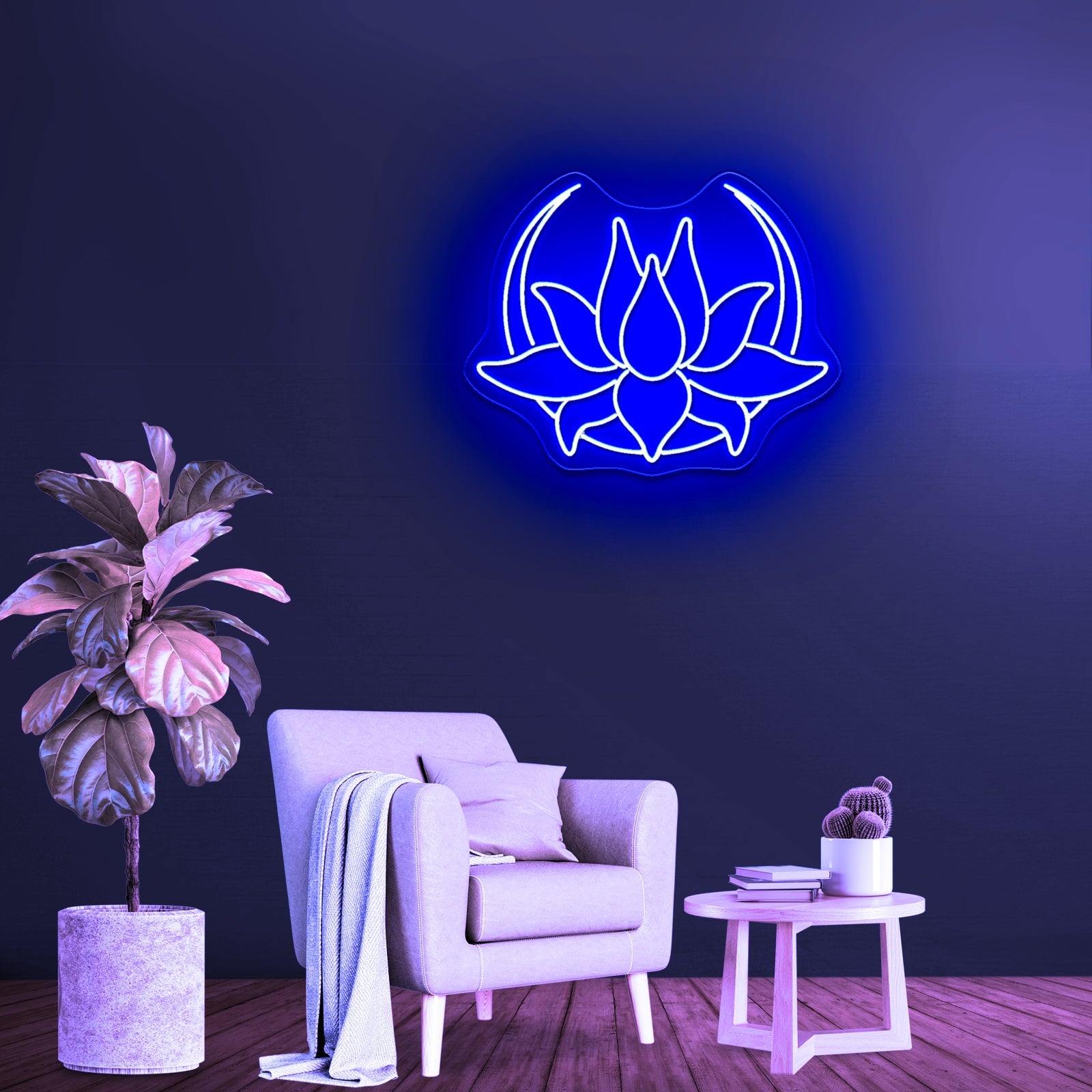 Lotus Moon Neon Sign Wall Decor Neon Sign For Sale - Shineneon