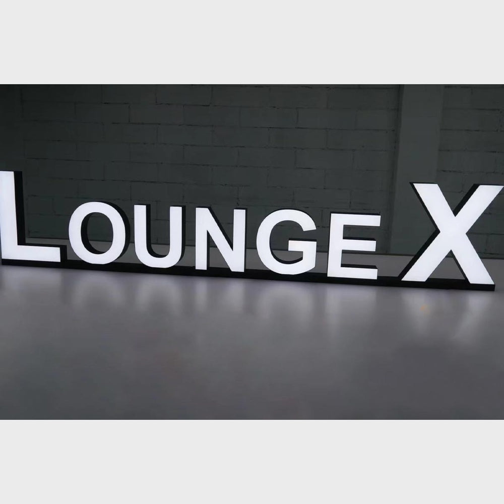 Lounge X 3D Frontlit Channel Letters Led Light Sign