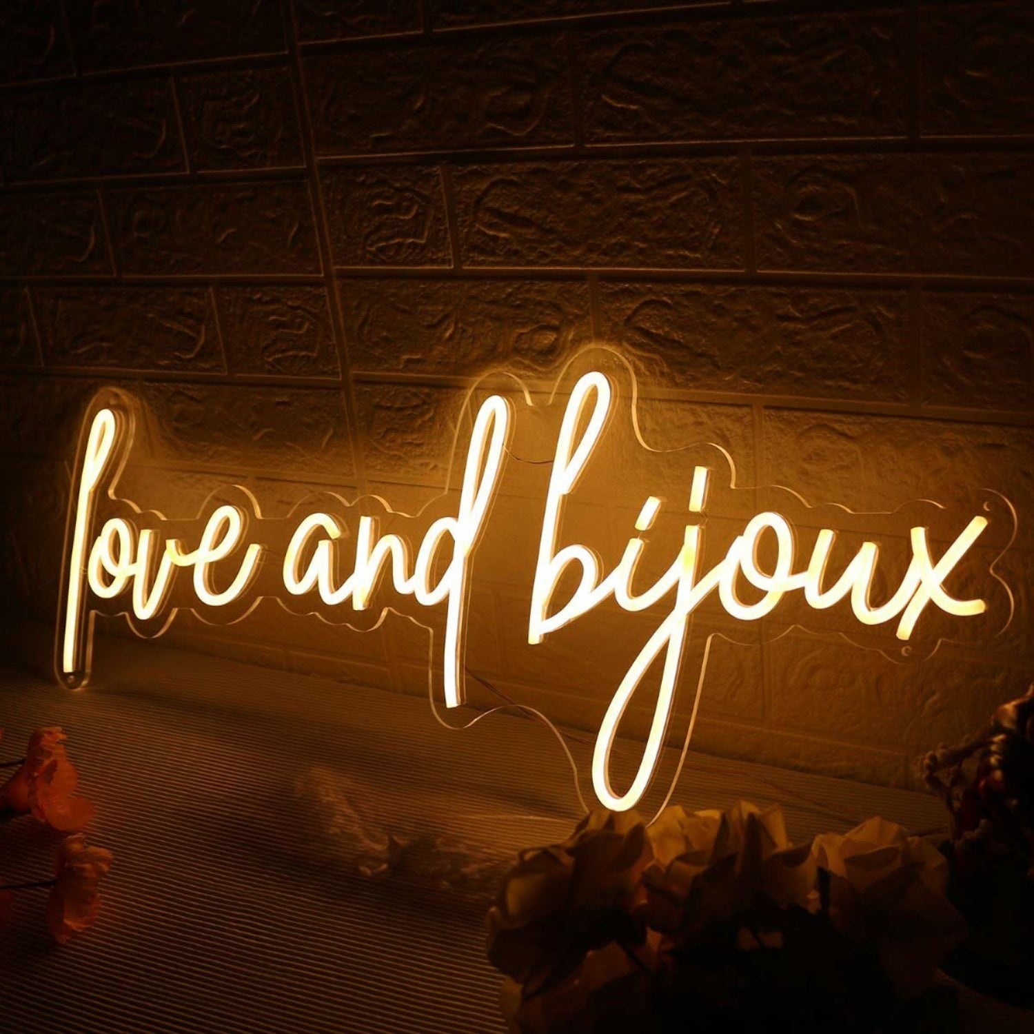 Love And Bijoux Yellow Led Neon Sign - Shineneon