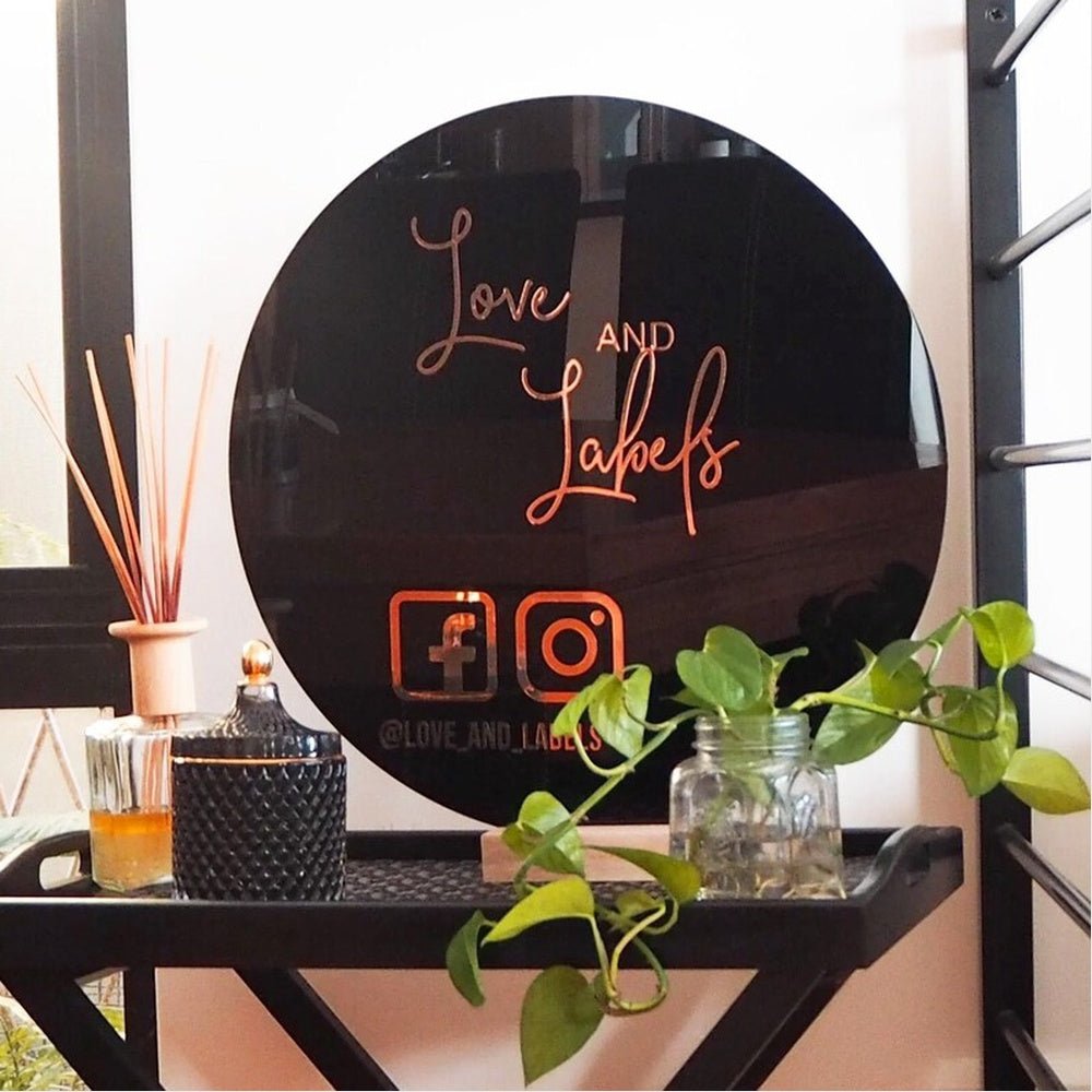 Love And Labels Acrylic Business Logo Sign - Shineneon
