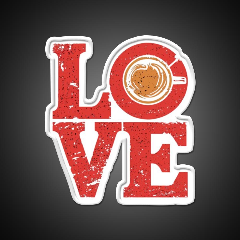 Love Coffee Cafe Led Neon Sign Espresso Bar Art Rgb Color