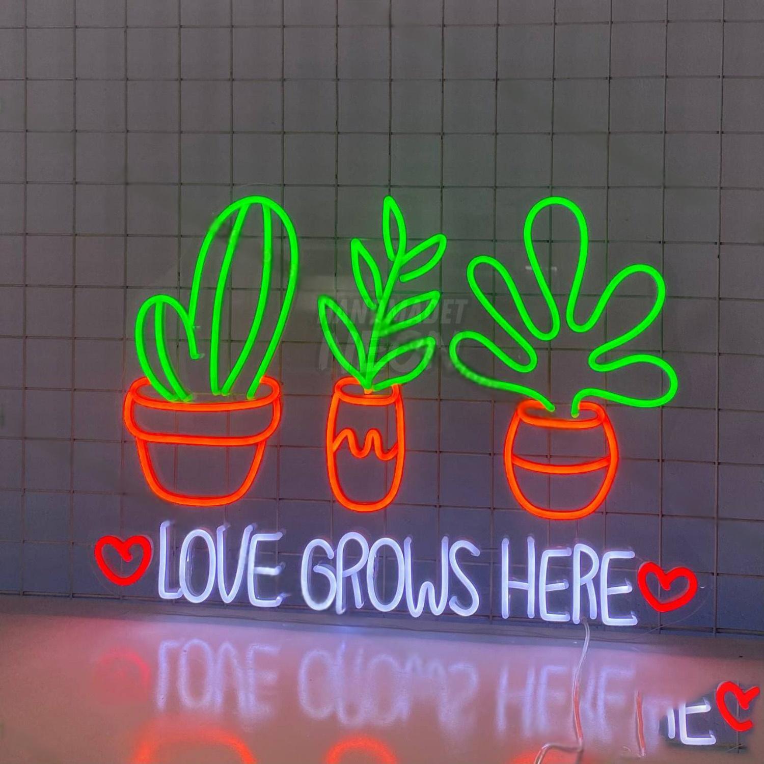 Love Grows Here Led Neon Sign Wall Art | Shineneon