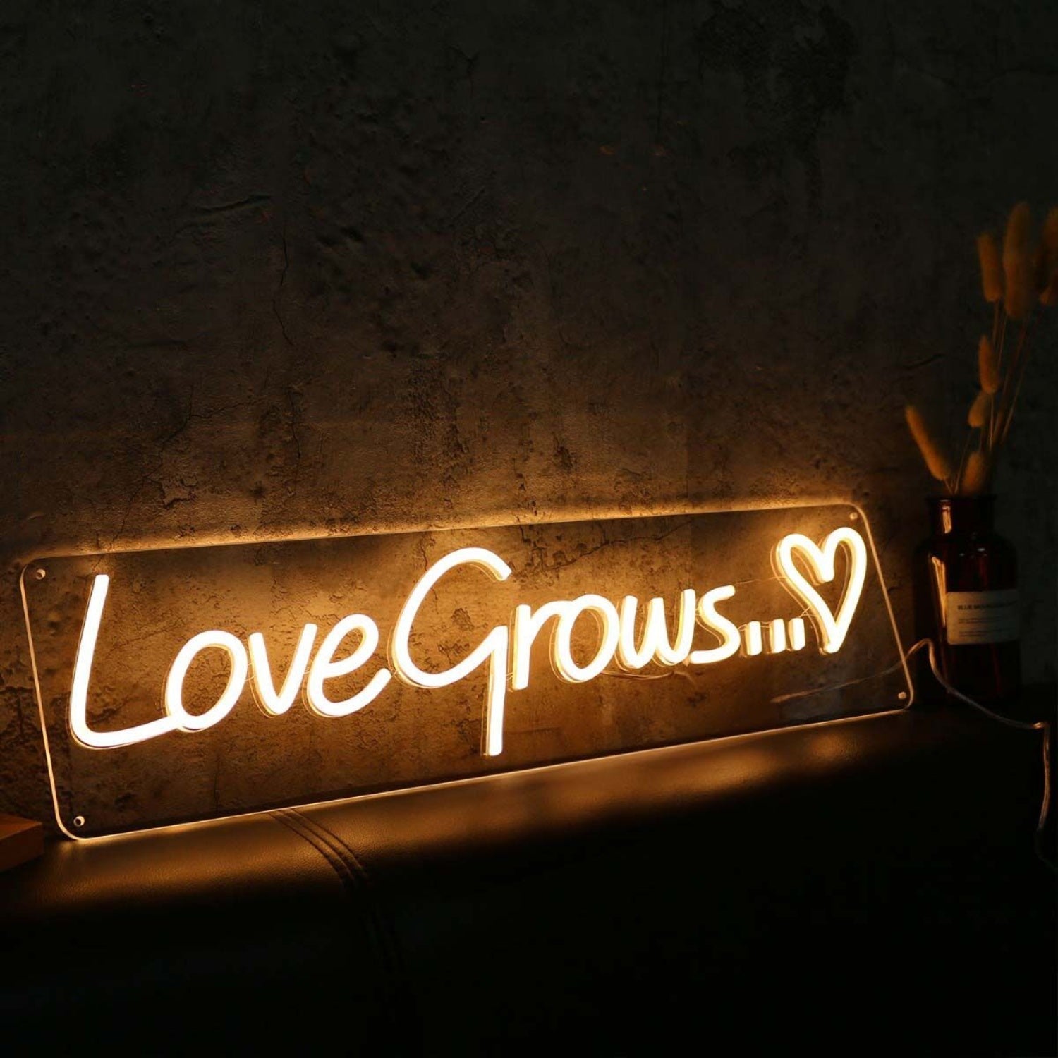 Love Grows Yellow Led Neon Sign - Shineneon