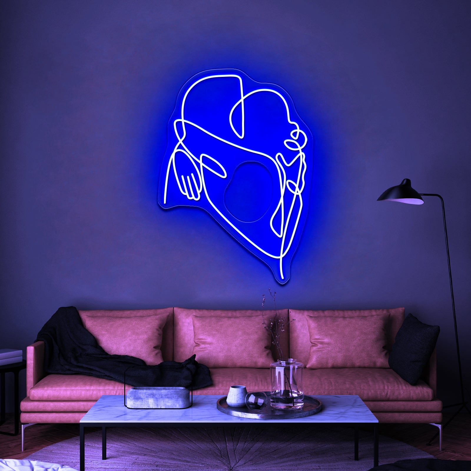 Love Hug Line Art Wall Artwork Neon Signs | Shineneon