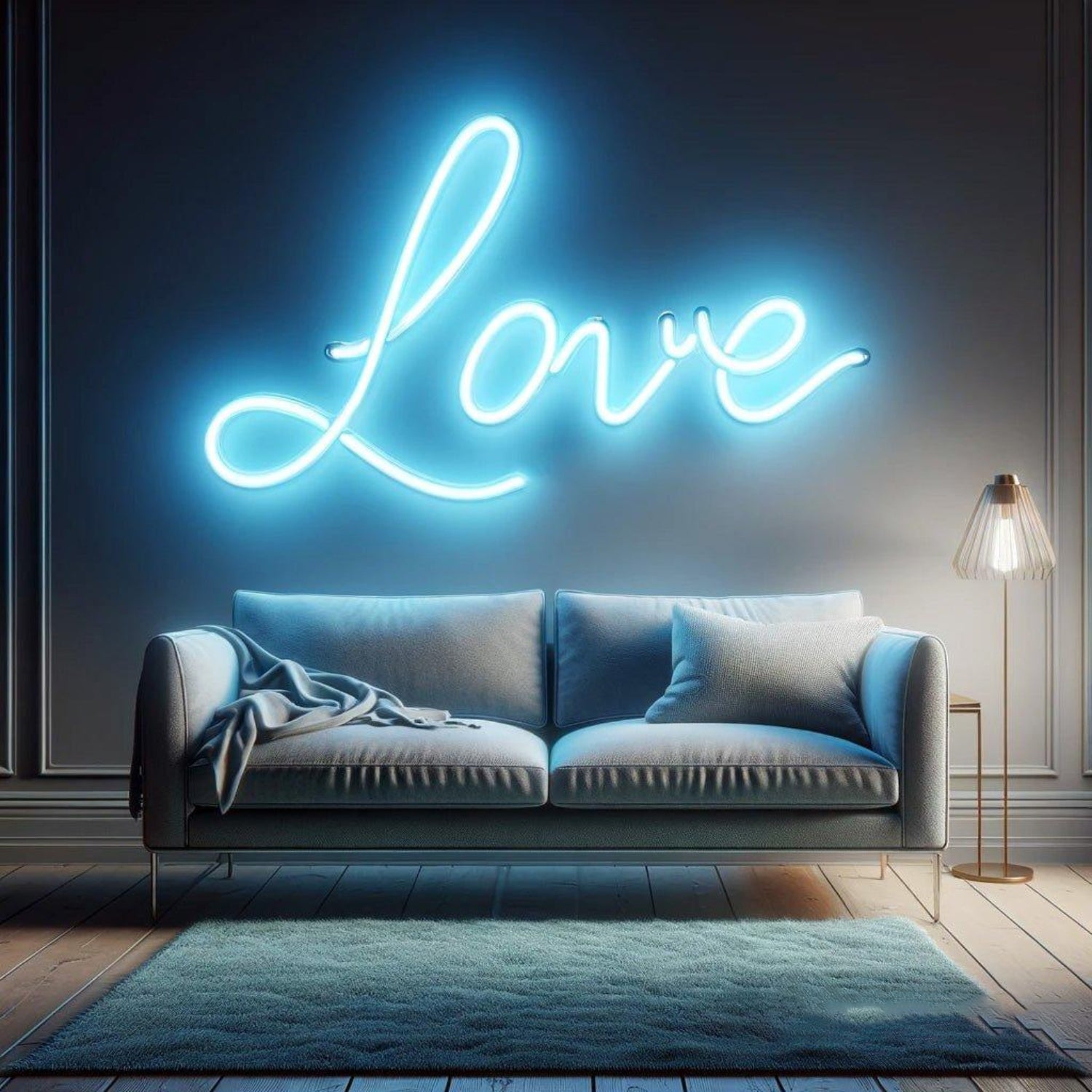 Love Ice Blue Led Neon Sign Romantic Home Wall Art Decor | Shineneon