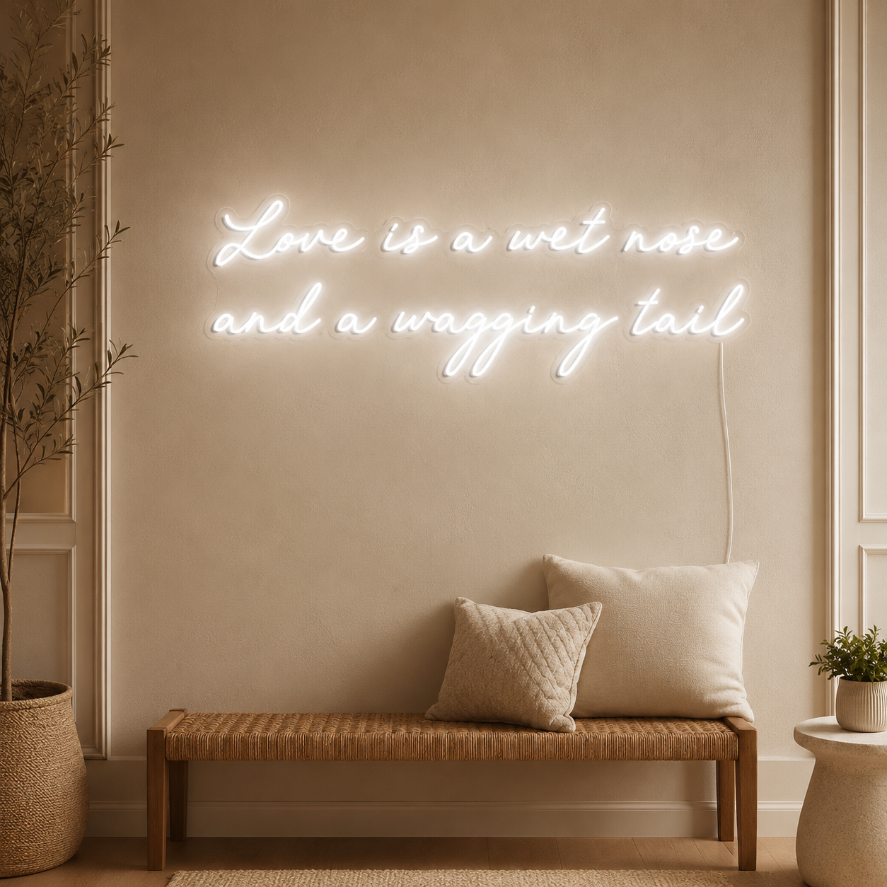 Love Is A Wet Nose And A Wagging Tail LED Neon Sign - 01 Original Product Image