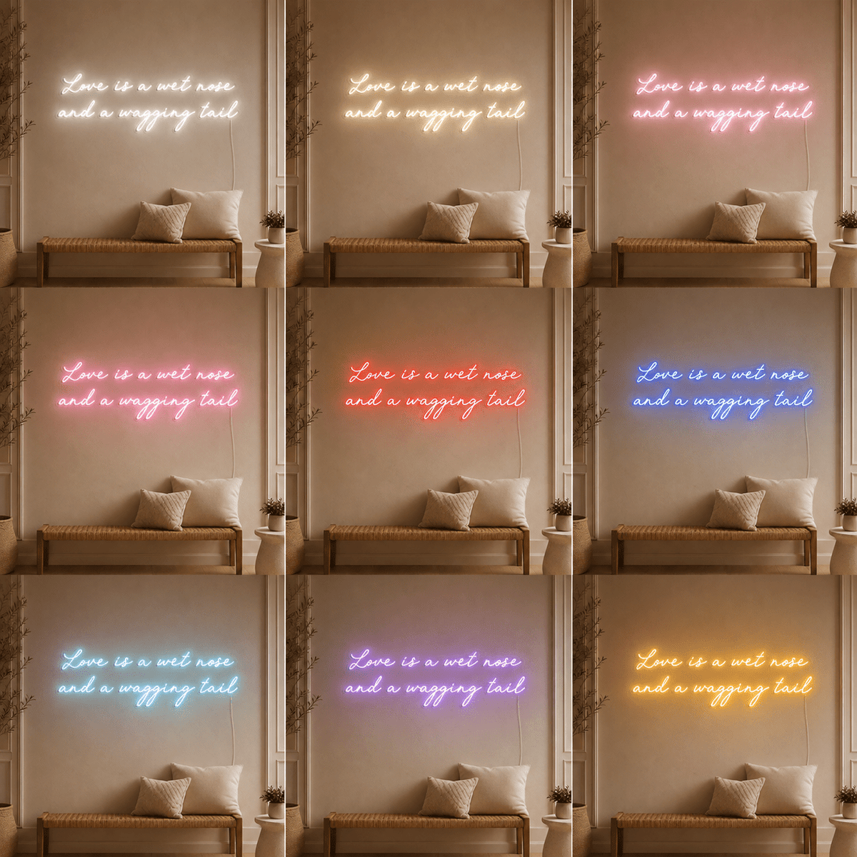 Love Is A Wet Nose And A Wagging Tail LED Neon Sign - Shineneon