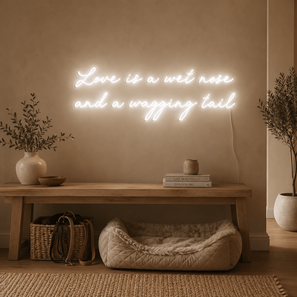 Love Is A Wet Nose And A Wagging Tail LED Neon Sign - Shineneon