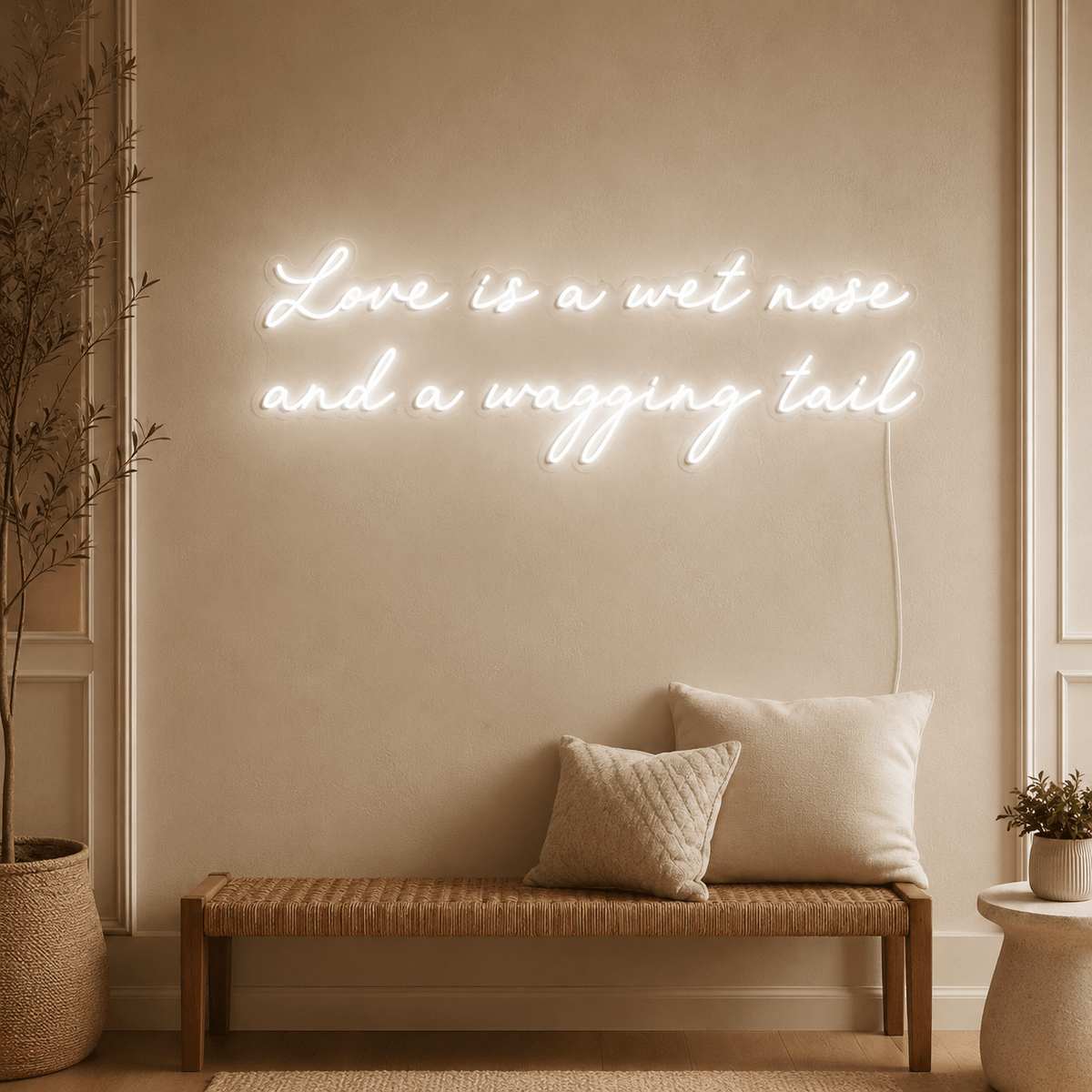 Love Is A Wet Nose And A Wagging Tail LED Neon Sign - Shineneon