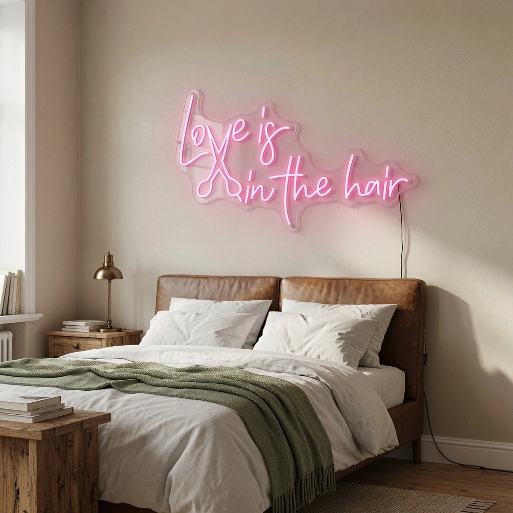 Love Is Bedroom Wall Decor LED Neon Sign - 03 Real Lifestyle Scene
