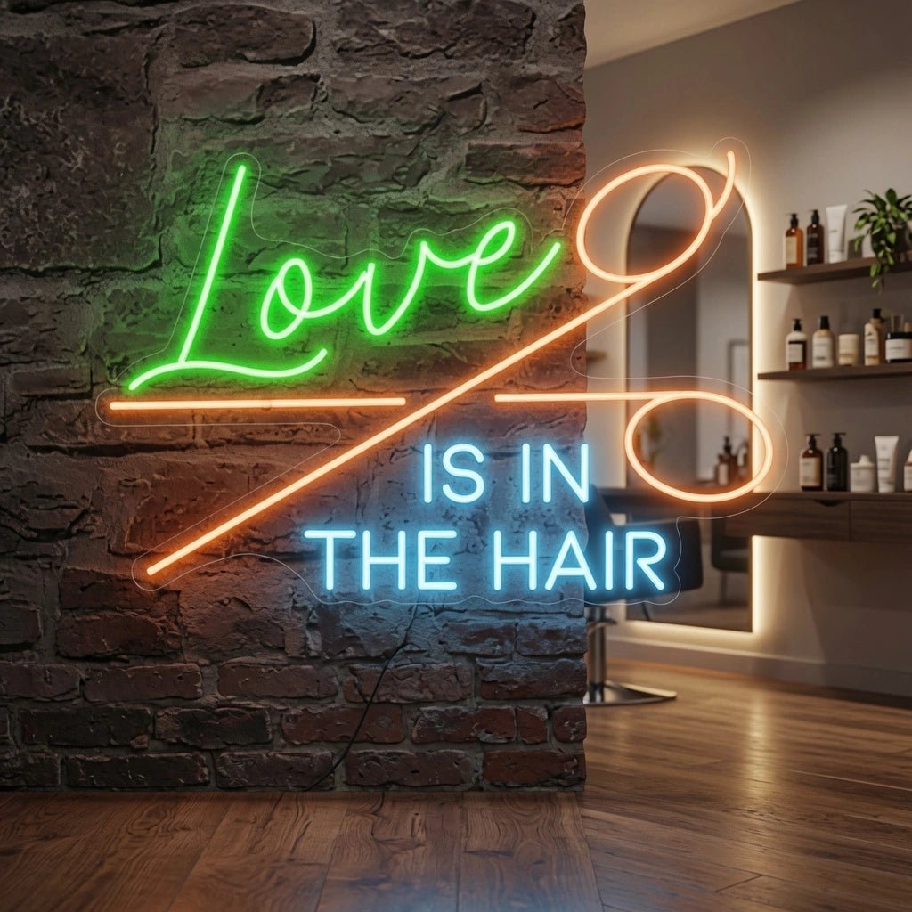 Love Is In The Hair Wall Decor LED Neon Sign Wall Neon Sign - Shineneon
