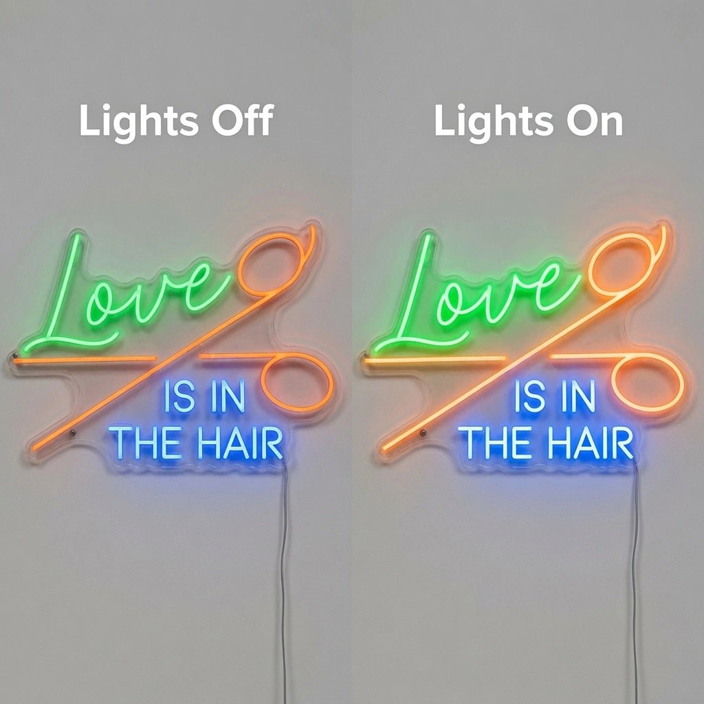 Love Is In The Hair Wall Decor LED Neon Sign Wall Neon Sign - Shineneon