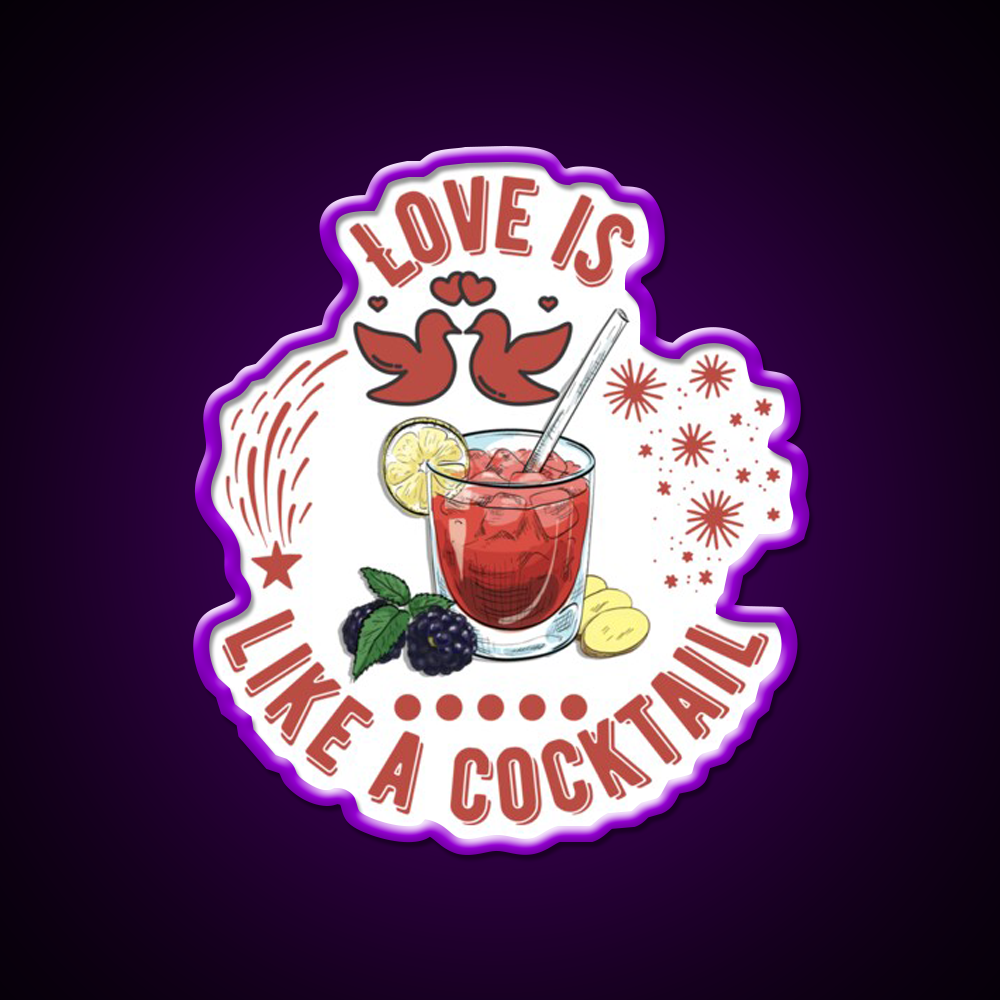 Love Is Like A Cocktail Quote Cocktail Bar Decor Led Neon Sign Rgb Color - LED neon sign view 9
