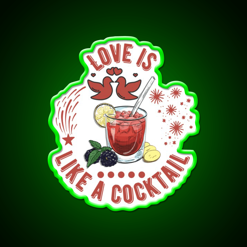 Love Is Like A Cocktail Quote Cocktail Bar Decor Led Neon Sign Rgb Color - Shineneon