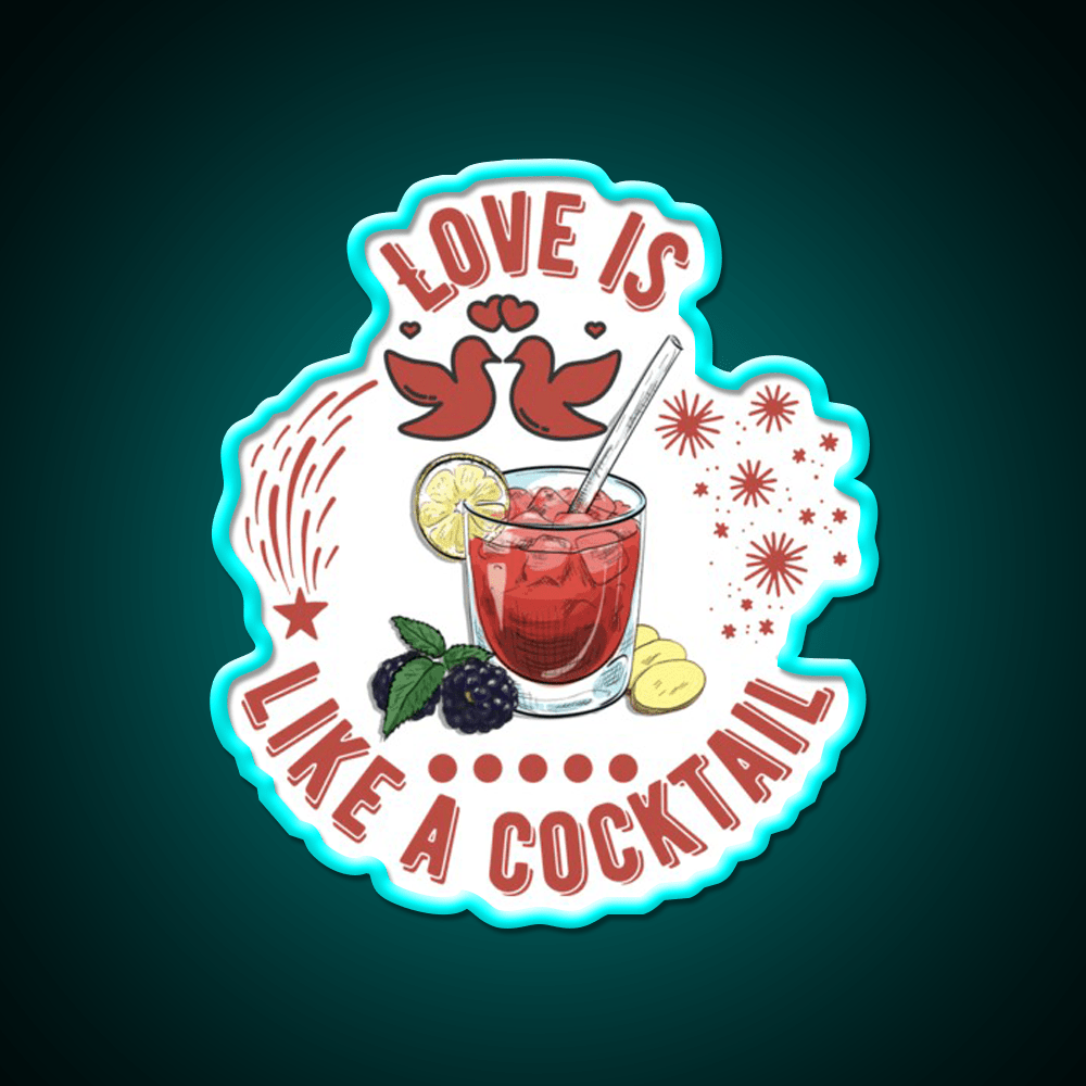 Love Is Like A Cocktail Quote Cocktail Bar Decor Led Neon Sign Rgb Color - Shineneon