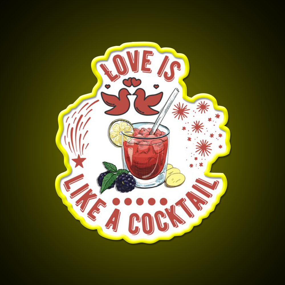 Love Is Like A Cocktail Quote Cocktail Bar Decor Led Neon Sign Rgb Color - LED neon sign view 7