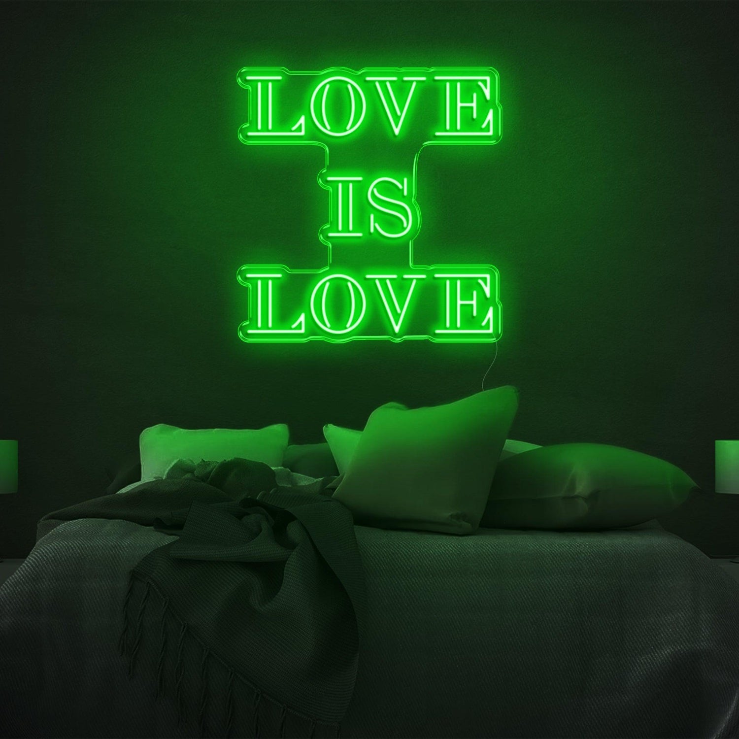 Love Is Love Bright Green Led Neon Sign For Bedroom Wall Decor | Shineneon
