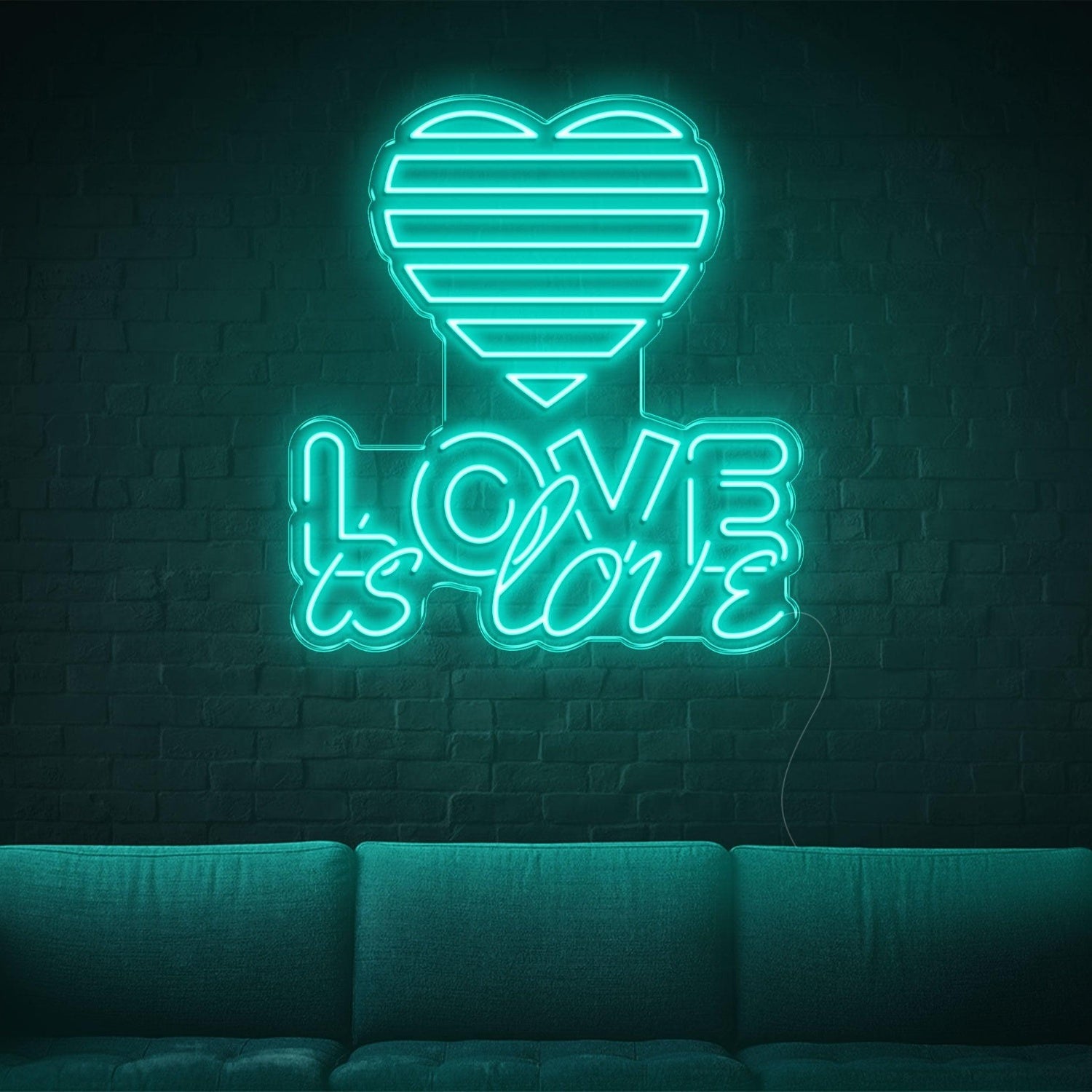 Love Is Love Yellow Heart Led Neon Sign For Indoor Home Cafe Decor | Shineneon