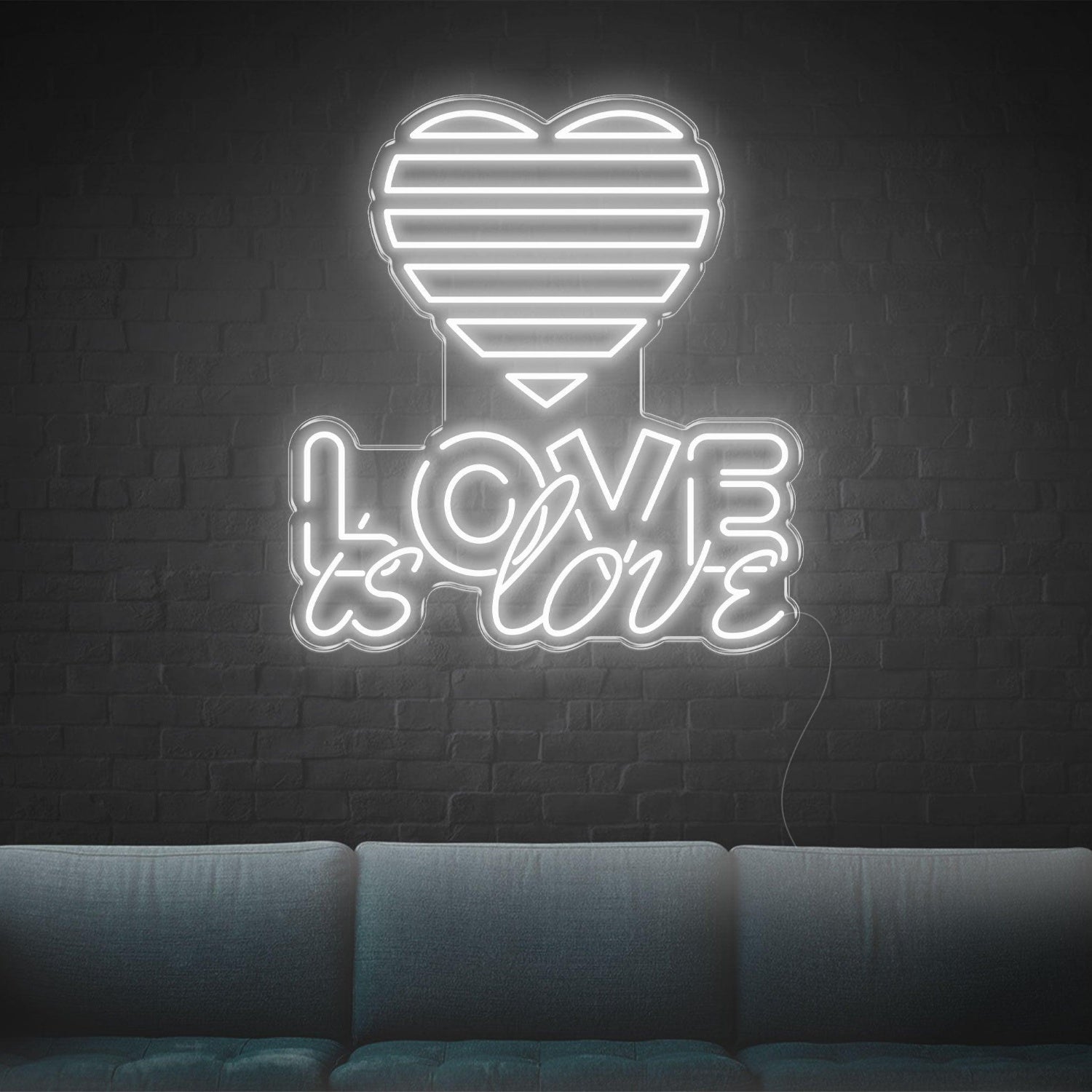 Love Is Love Yellow Heart Led Neon Sign For Indoor Home Cafe Decor | Shineneon
