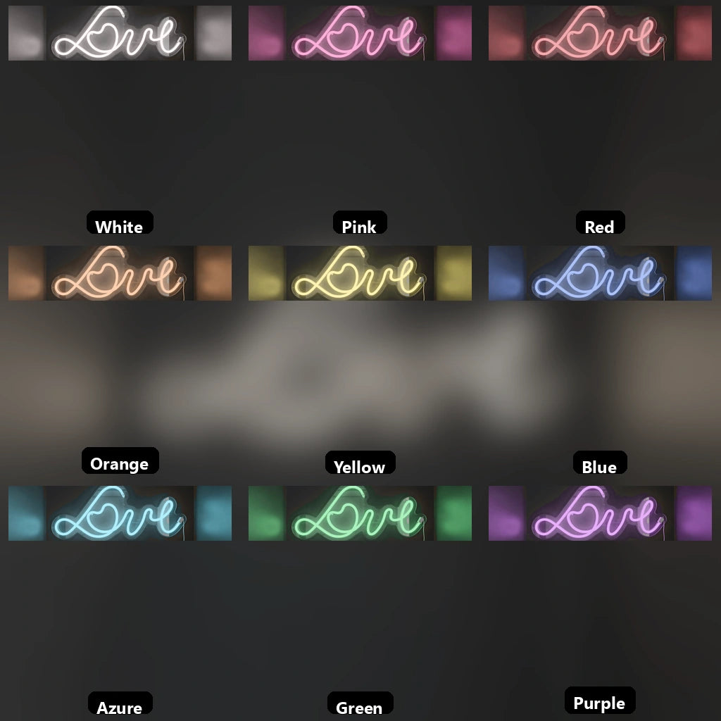 Love LED Neon Sign Home Art - 05 Color Grid