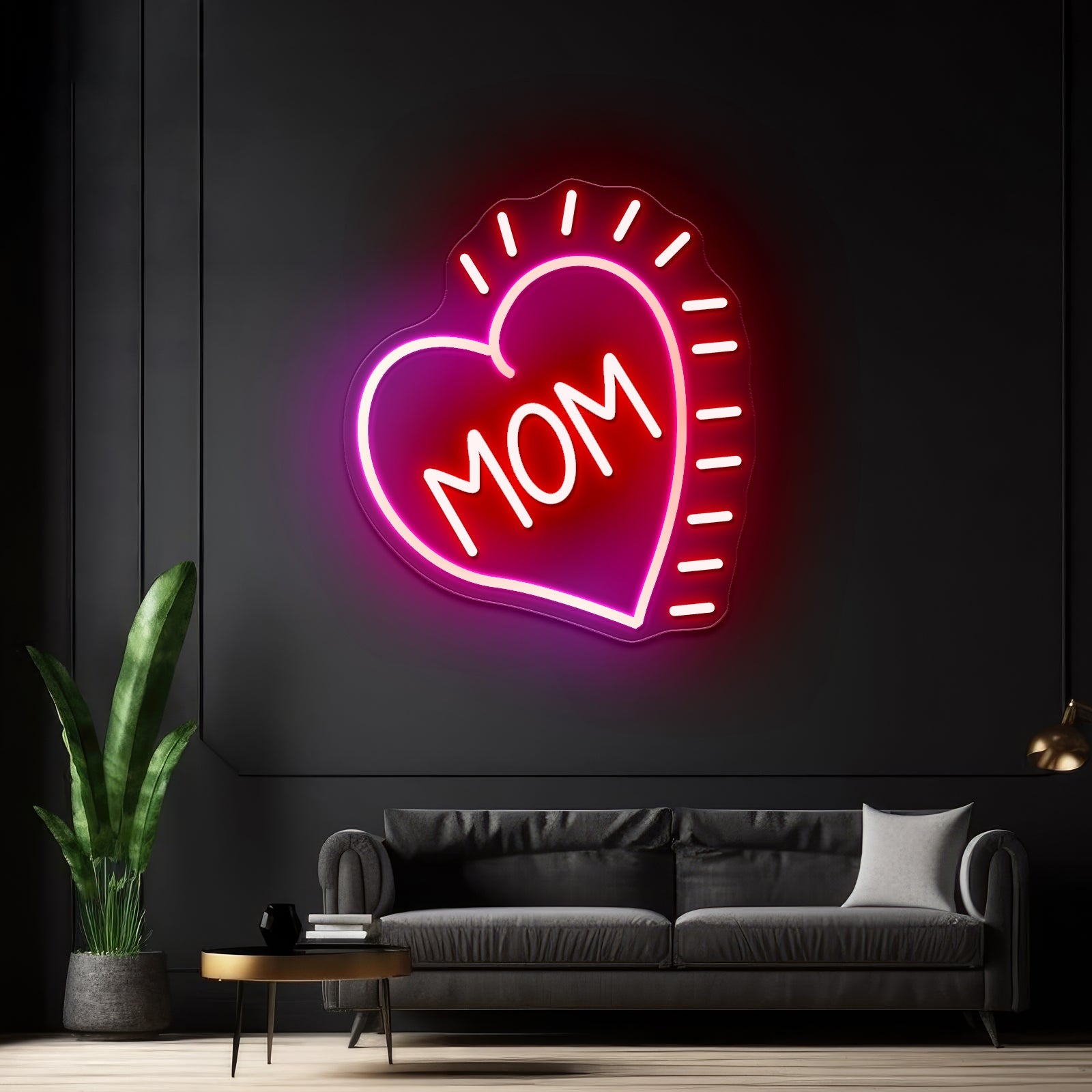 Love Mom Heart Led Neon Signs Wall Art - Shineneon