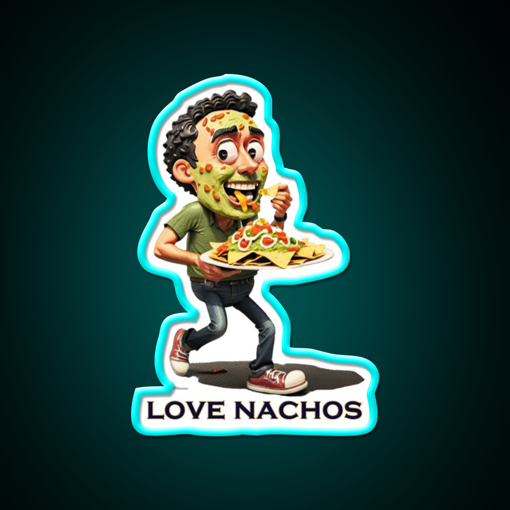 Love Nachos Fast Food Led Neon Sign For Burger Place Rgb Color