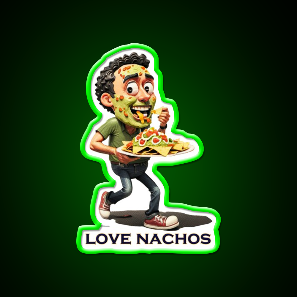 Love Nachos Fast Food Led Neon Sign For Burger Place Rgb Color