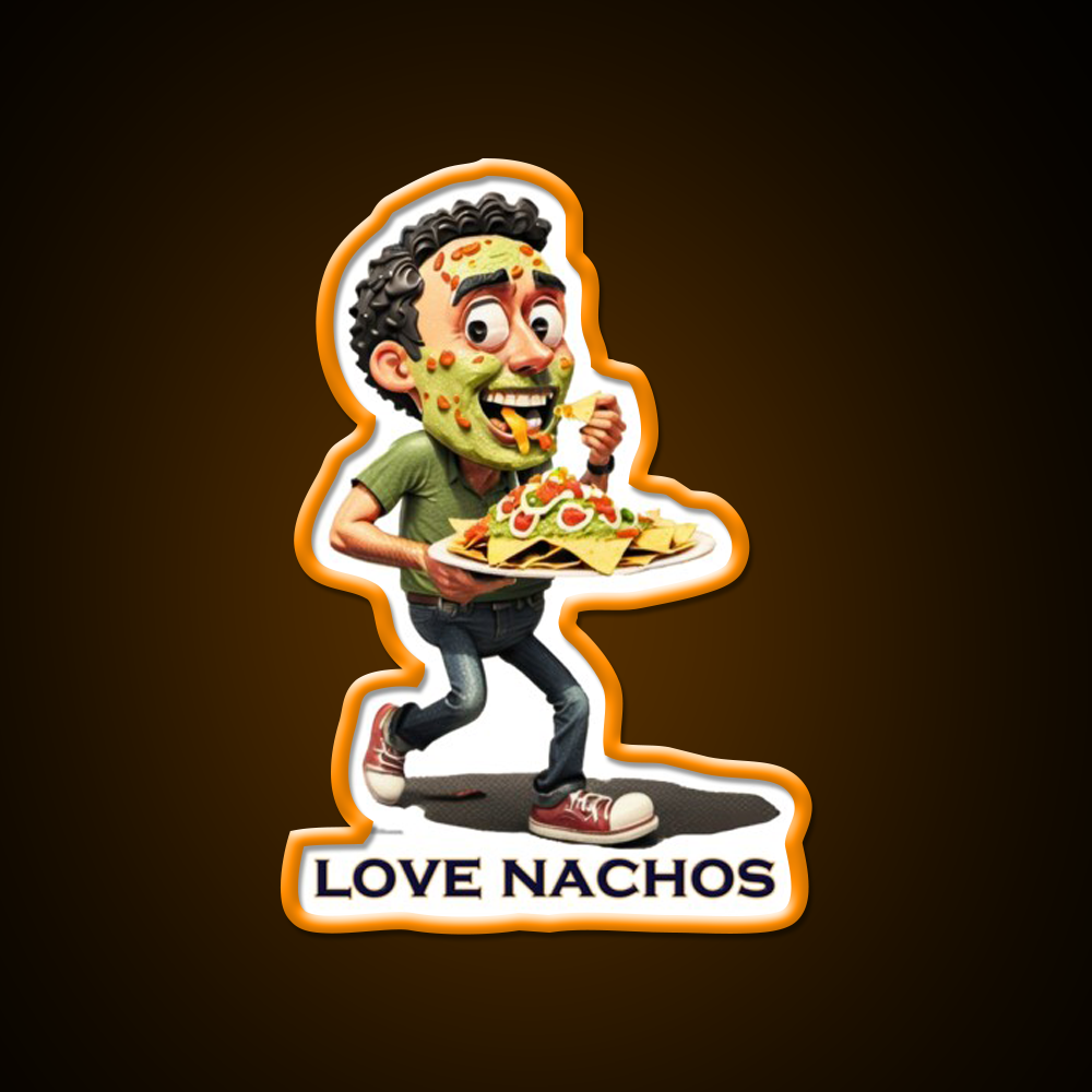 Love Nachos Fast Food Led Neon Sign For Burger Place Rgb Color