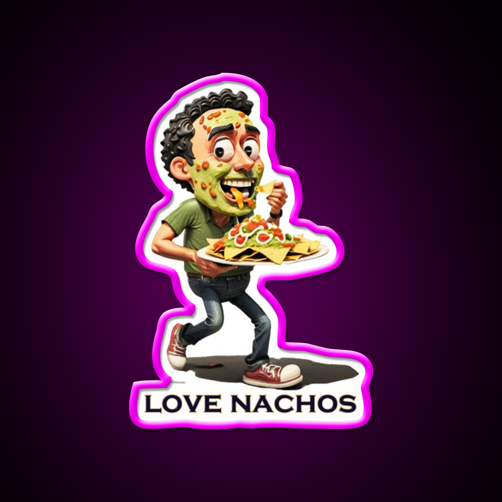 Love Nachos Fast Food Led Neon Sign For Burger Place Rgb Color