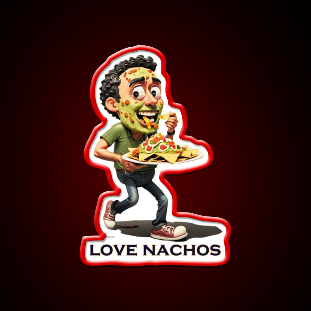Love Nachos Fast Food Led Neon Sign For Burger Place Rgb Color