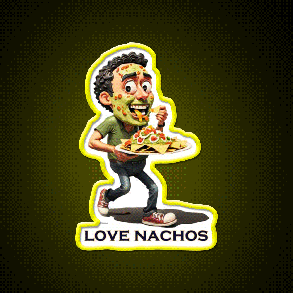 Love Nachos Fast Food Led Neon Sign For Burger Place Rgb Color