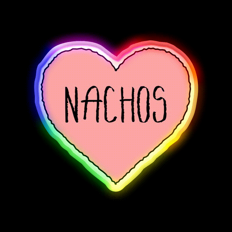 Love Nachos Nachos Valentine Fast Food Led Neon Sign For Burger Place Rgb Color