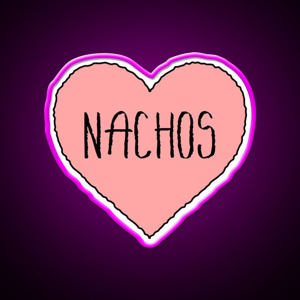 Love Nachos Nachos Valentine Fast Food Led Neon Sign For Burger Place Rgb Color