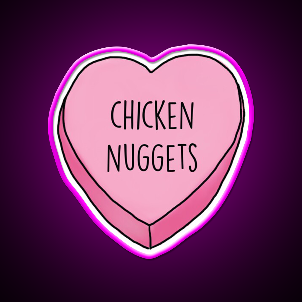 Love Nuggs Fast Food Led Neon Sign For Burger Place Rgb Color