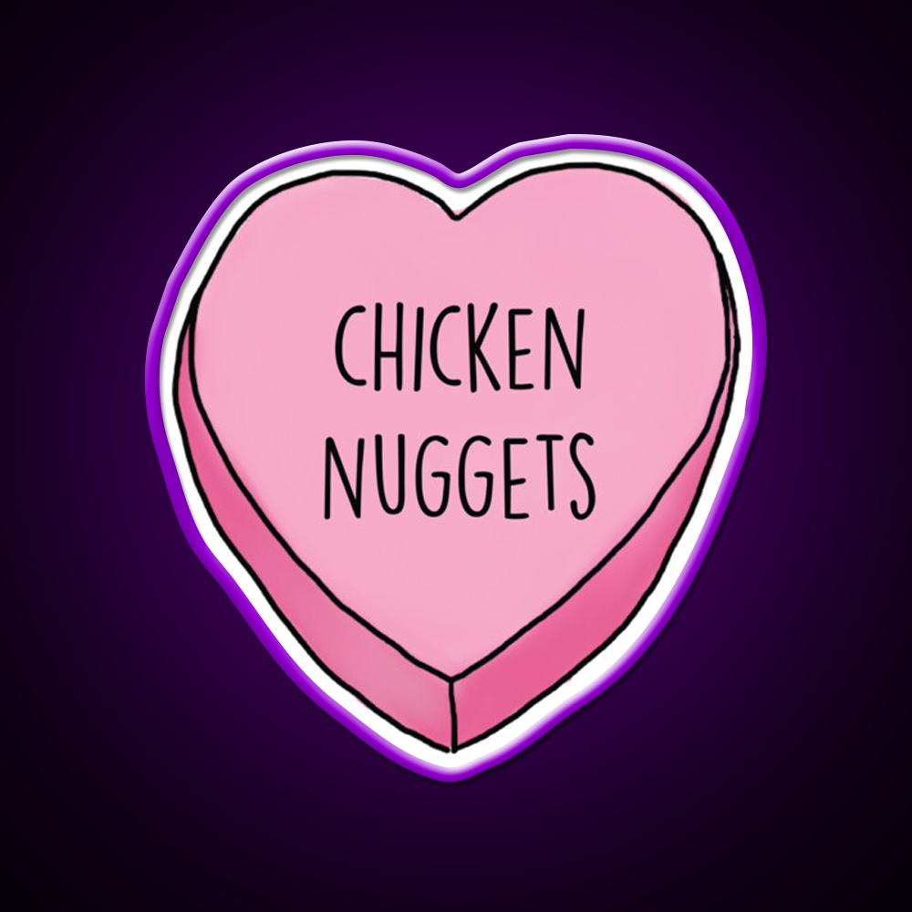 Love Nuggs Fast Food Led Neon Sign For Burger Place Rgb Color