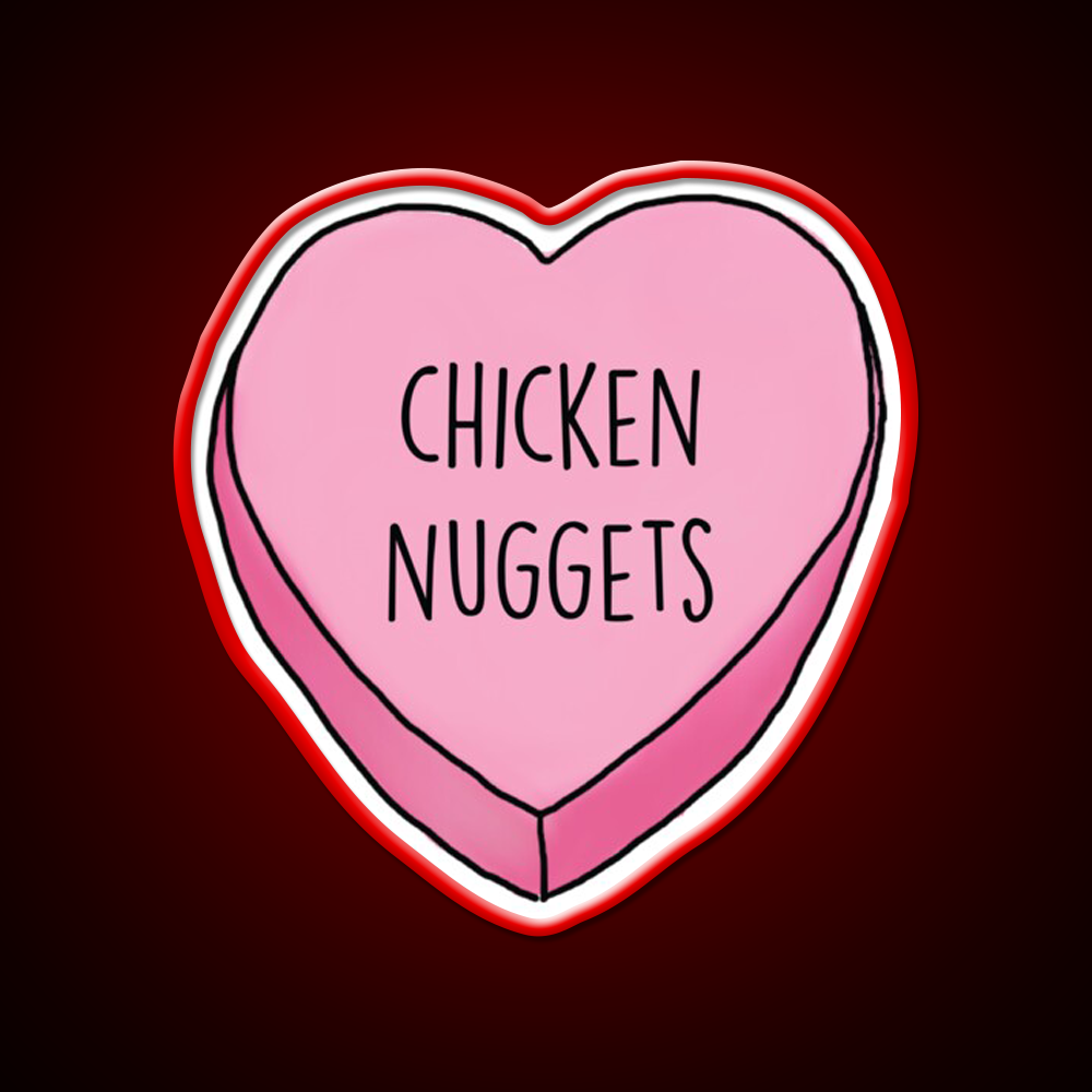 Love Nuggs Fast Food Led Neon Sign For Burger Place Rgb Color