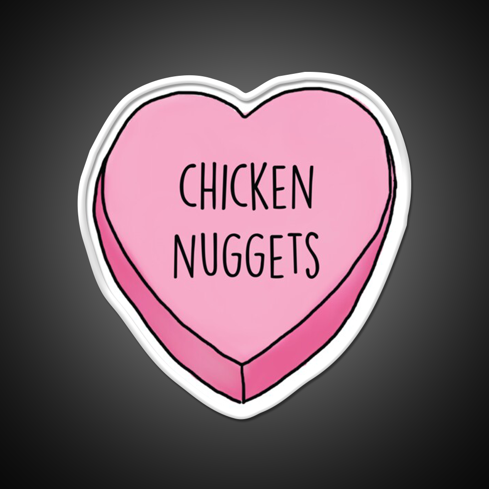 Love Nuggs Fast Food Led Neon Sign For Burger Place Rgb Color