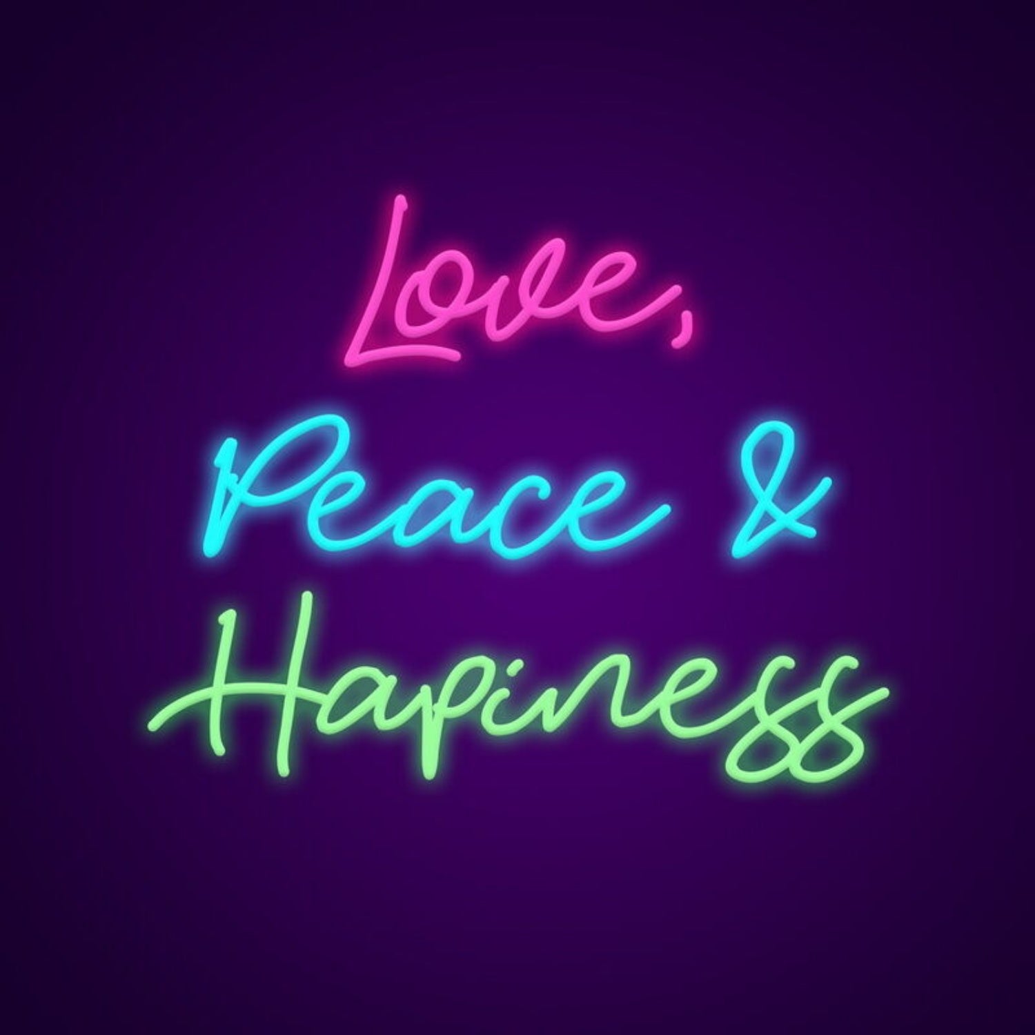 Love Peace And Happiness Neon Sign | Shineneon