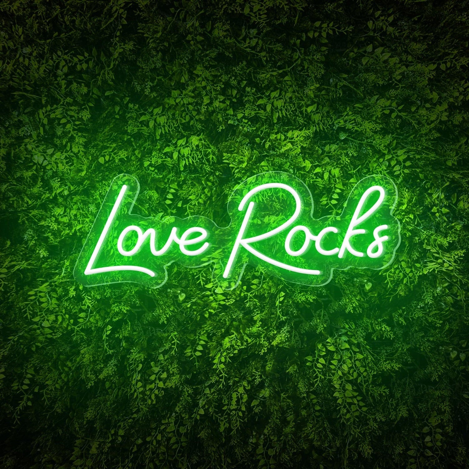 Love Rocks White Led Neon Sign For Weddings Green Wall Decor | Shineneon