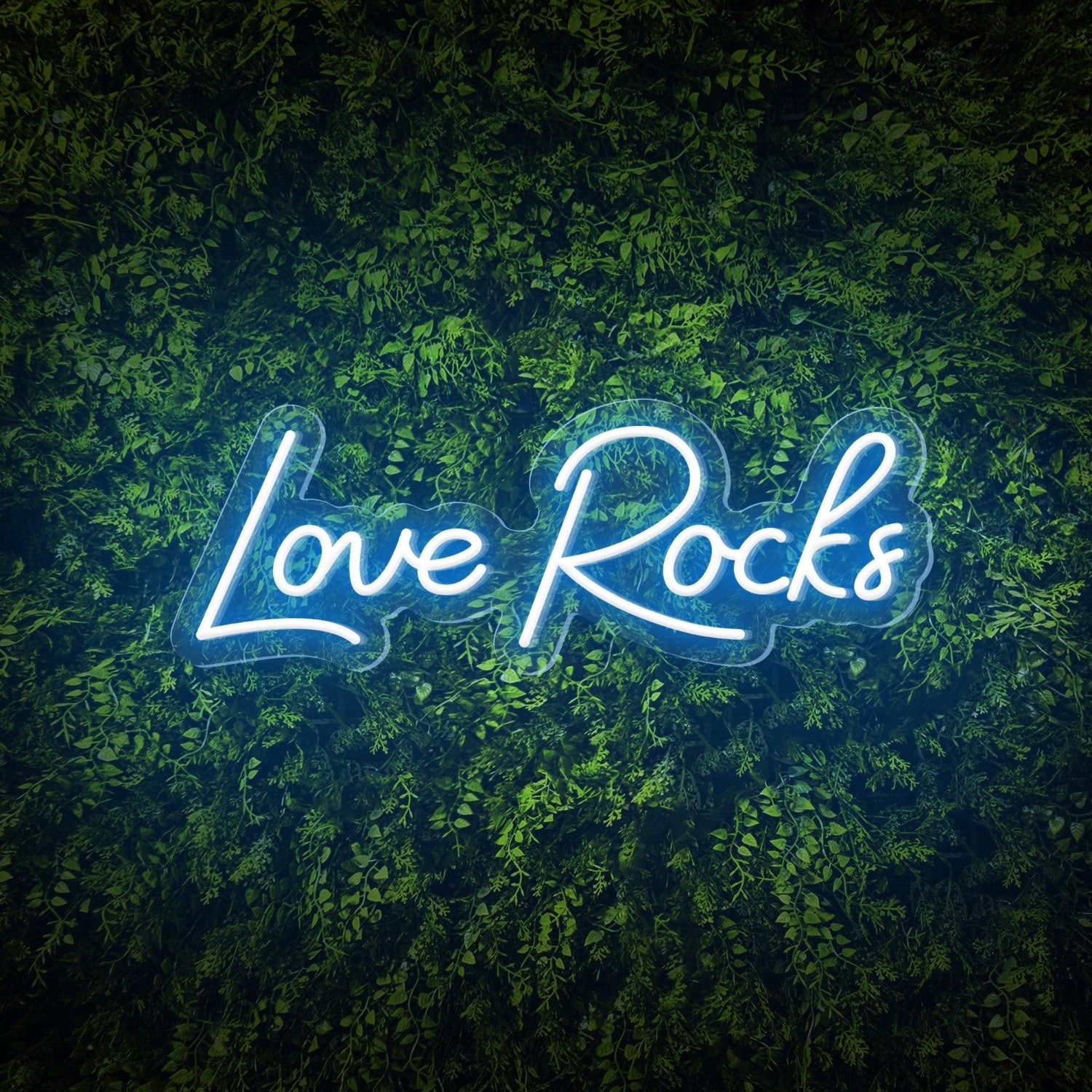Love Rocks White Led Neon Sign For Weddings Green Wall Decor | Shineneon