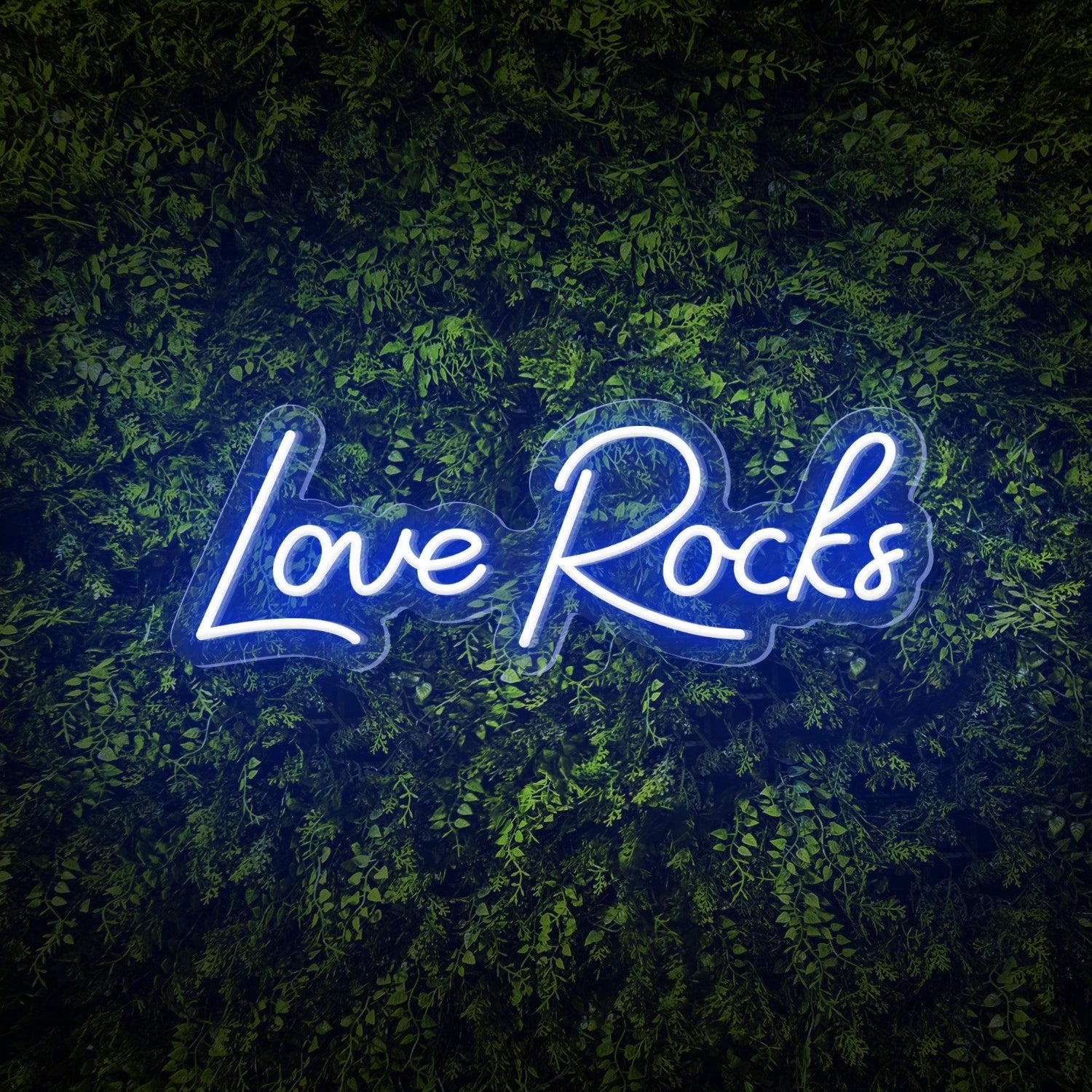 Love Rocks White Led Neon Sign For Weddings Green Wall Decor | Shineneon